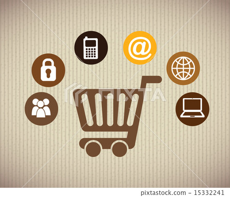 Shopping design over beige background vector illustration 15332241