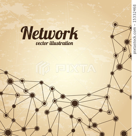network design over vintage background vector illustration 15332468