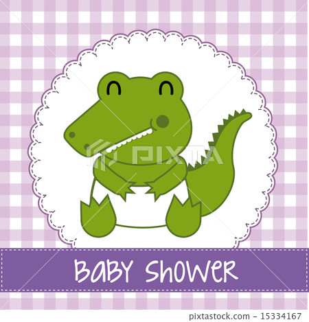 Baby shower design over purple background vector illustration Baby shower design over purple background vector illustration 15334167