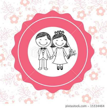 wedding design over floral background vector illustration 15334464