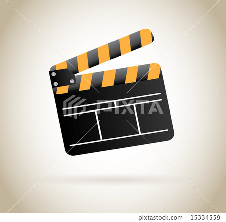 clapper design over beige background vector illustration clapper design over beige background vector illustration 15334559