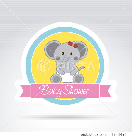Baby shower design over gray background vector illustration Baby shower design over gray background vector illustration 15334563