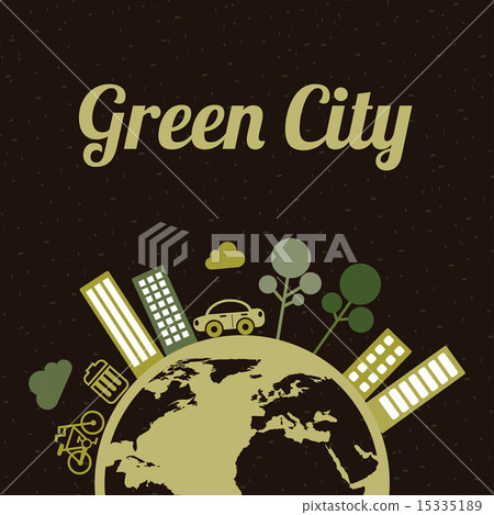 eco design over brown background vector illustration eco design over brown background vector illustration 15335189