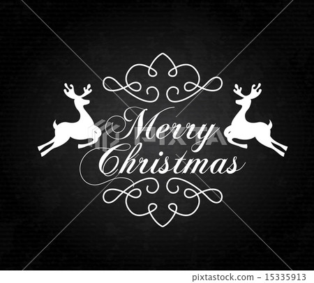 christmas reindeer over black background vector illustration 15335913