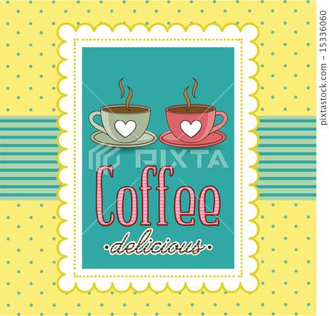 Coffee design over yellow background vector... - Stock Illustration ...