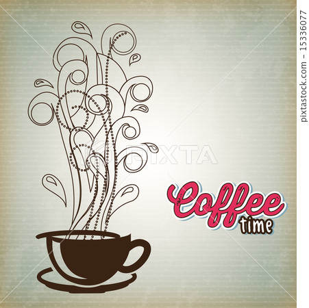 coffee design over pattern background vector... - Stock Illustration ...