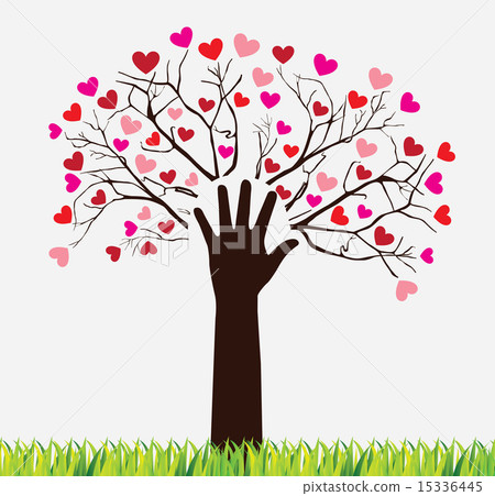 tree love over white background vector... - Stock Illustration ...