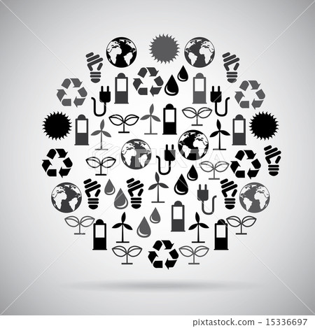 eco design over gray background vector illustration eco design over gray background vector illustration 15336697