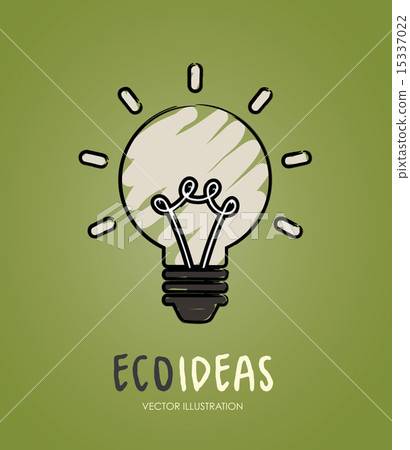 ecology bulb over green background vector illustration ecology bulb over green background vector illustration 15337022