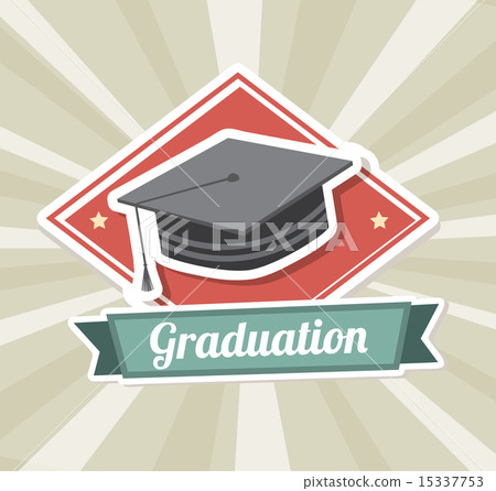 graduation label over grunge background vector illustration 15337753