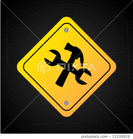 hammer and wrench isolated over black background vector illustra 15338928
