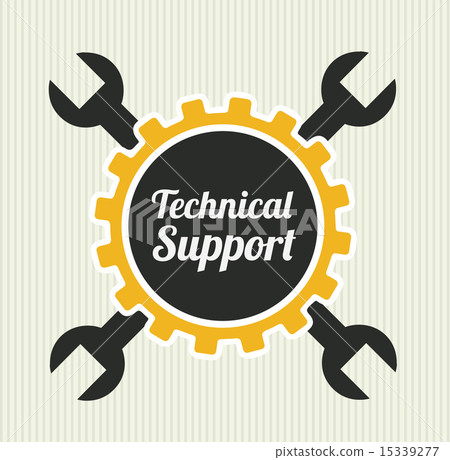 technical support over background vector illustration 15339277