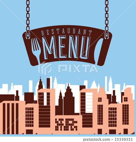 menu design over blue background vector... - Stock Illustration ...