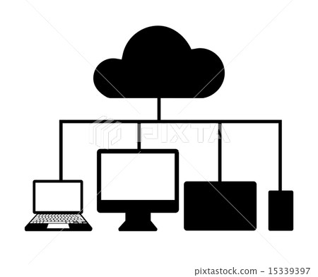 clouds computing over white background vector... - Stock Illustration ...