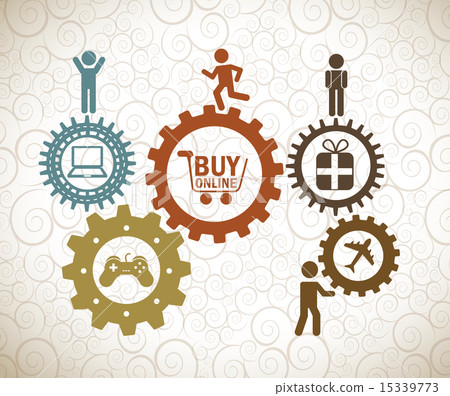 buy on line design over pattern background vector illustration buy on line design over pattern background vector illustration 15339773