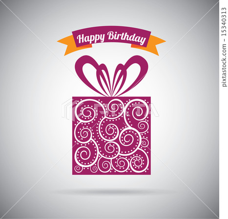 Birthday design over gray background vector illustration 15340313