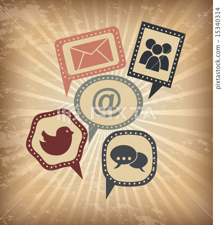 social media over grunge background vector illustration 15340314