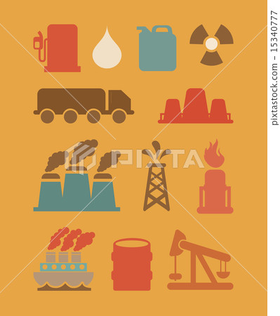 oil industry over orange background vector illustration oil industry over orange background vector illustration 15340777