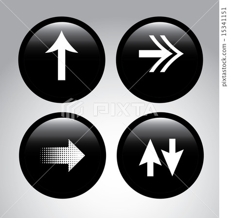 arrows buttons over black background vector illustration 15341151