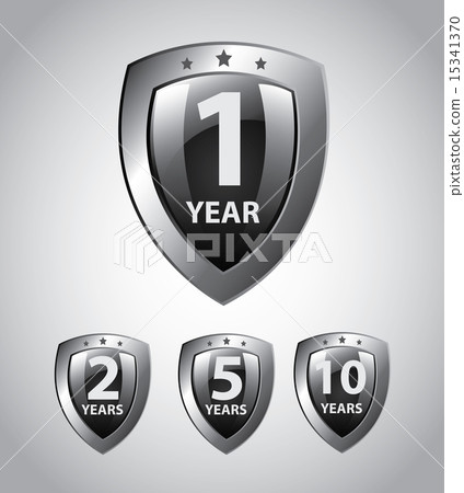 years shields design over gray background vector illustration years shields design over gray background vector illustration 15341370