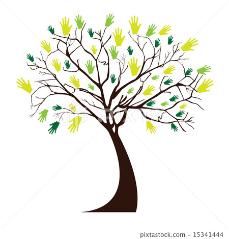 hands tree over white background vector illustration 15341444