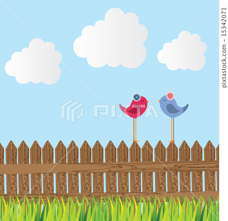 birds design over landscape background vector... - Stock Illustration ...