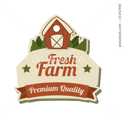 fresh farm label over white background vector illustration 15342490