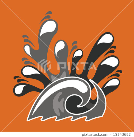 water design over orange background vector illustration 15343692