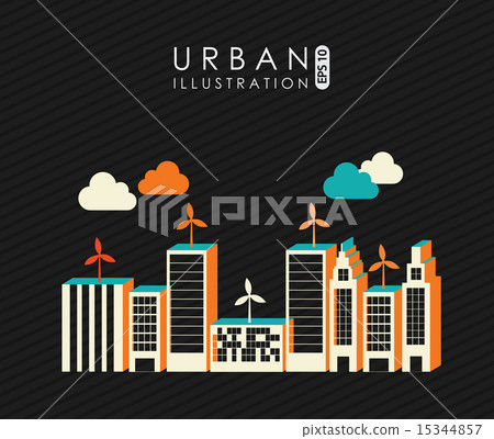 City design over black background vector... - Stock Illustration ...