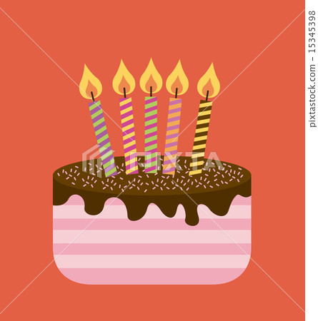 Birthday Design Over Red Background Vector Stock Illustration 15345398 Pixta