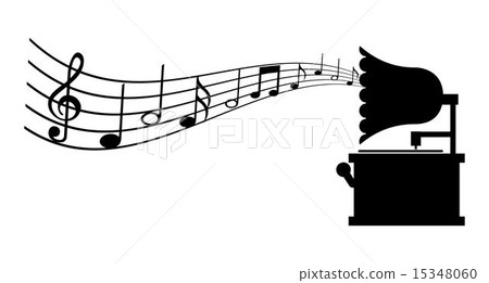 gramophone with musical notes conceptual image Vector illustrati 15348060