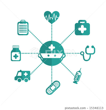 healthy icons over white background vector...-插圖素材 [15348113] - PIXTA圖庫