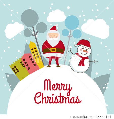 christmas design over sky background vector illustration 15349121
