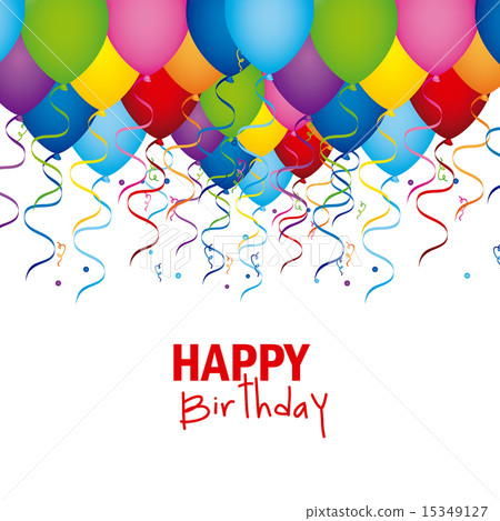 happy birthday design over white background vector illustration 15349127