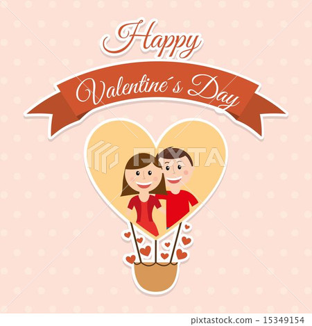 valentines day over dotted background vector illustration 15349154