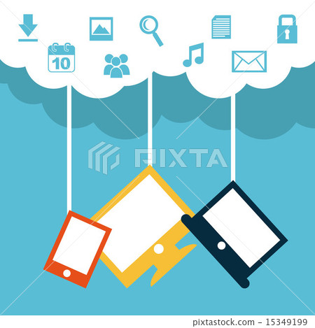 cloud computing over blue background vector illustration cloud computing over blue background vector illustration 15349199