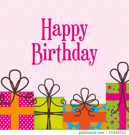 happy birthday design over pink background... - Stock Illustration ...