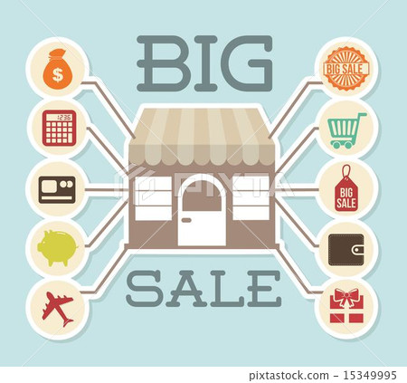 big sale design over blue background vector illustration 15349995