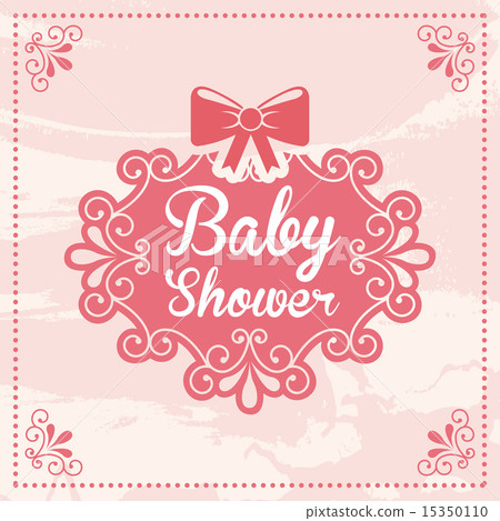 baby shower design over pink background vector illustration 15350110