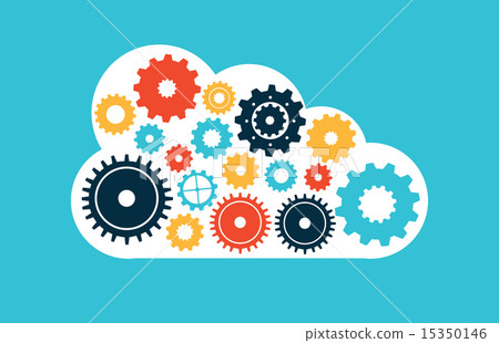 cloud computing over blue background vector... - Stock Illustration ...