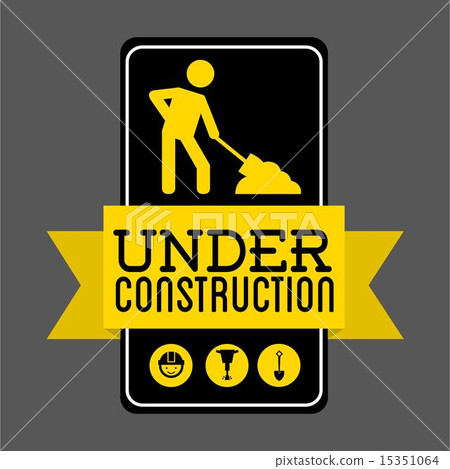 under construction over gray background vector... - Stock Illustration ...