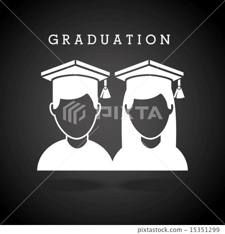 Graduation design over black backgrorund vector illustration 15351299