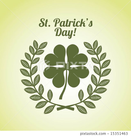 saint patrick day over green background vector illustration 15351463