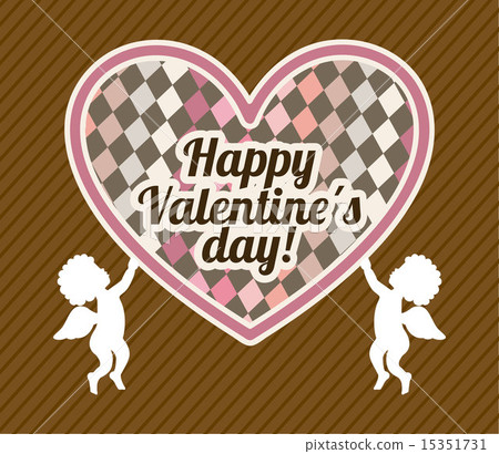 Valentine\s day over brown background vector illustration 15351731