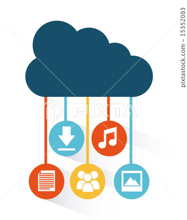 cloud computing over white background vector... - Stock Illustration ...