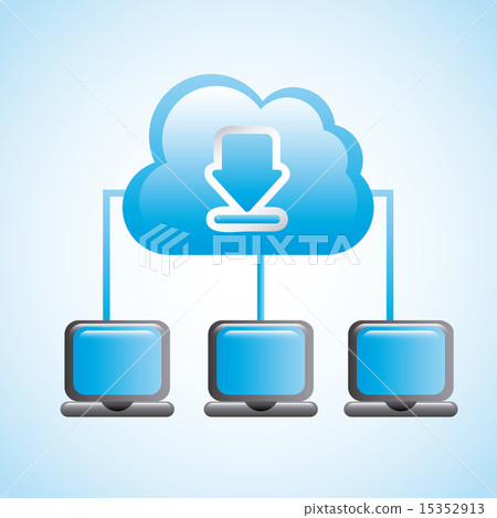 cloud computing over blue background vector... - Stock Illustration ...