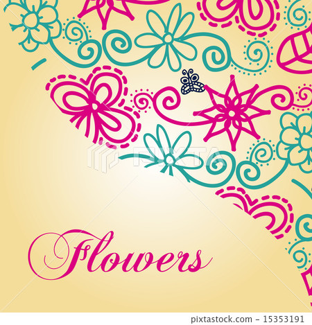 flowers design over cream background vector illustration flowers design over cream background vector illustration 15353191