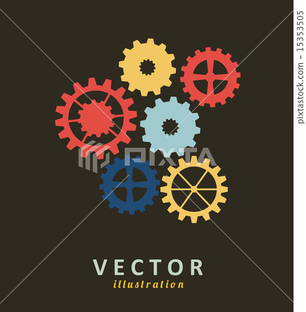 Gears design over black background vector... - Stock Illustration ...