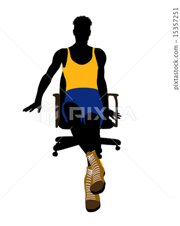 Male Basketball Player Sitting On A Chair Silhouette 15357251