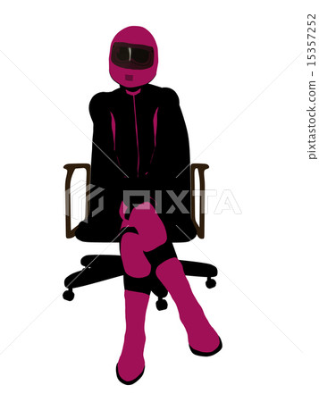 Female Sports Biker Sitting In A Chair Illustration Silhouette Female Sports Biker Sitting In A Chair Illustration Silhouette 15357252